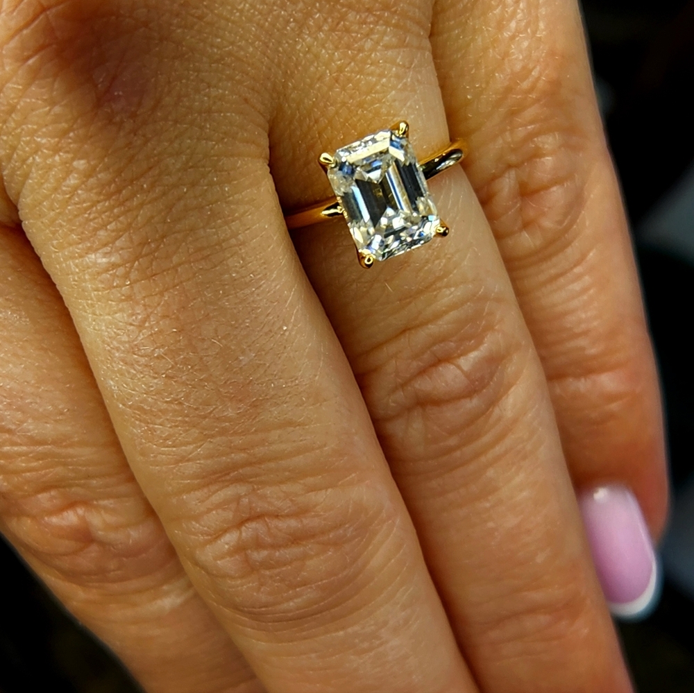 COPY - Real Yellow Gold, 14 CT. Ring. 3 CT. Moissanite  stone. Engagement ring.…